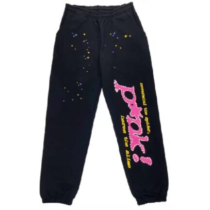 Pink! Young Thug Black Sp5der Trouser